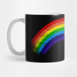'Retro Distressed Rainbow 80s' Eighties Vintage Gift Mug